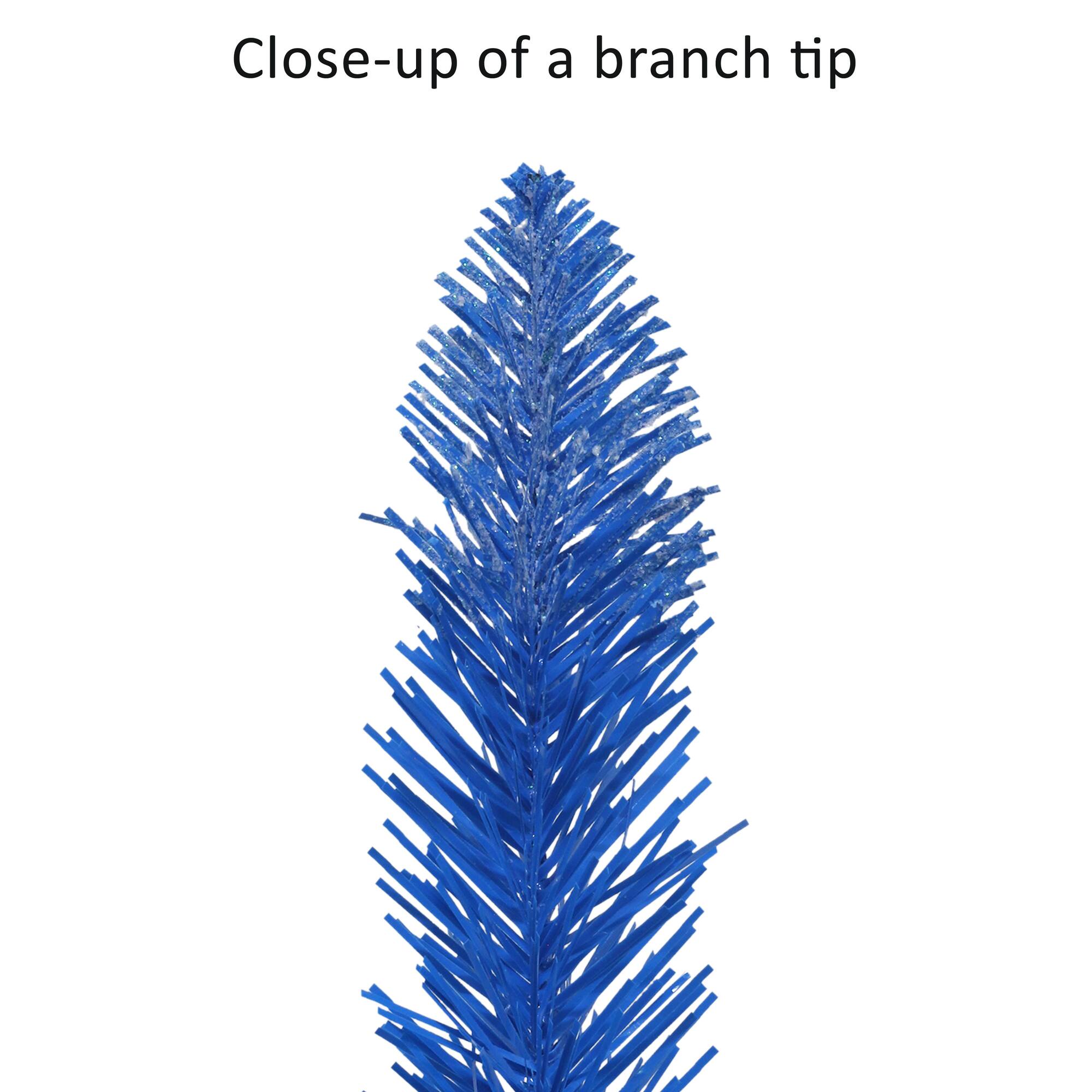 4ft. Pre-Lit Blue Artificial Alpine Pencil Tree, Clear Lights